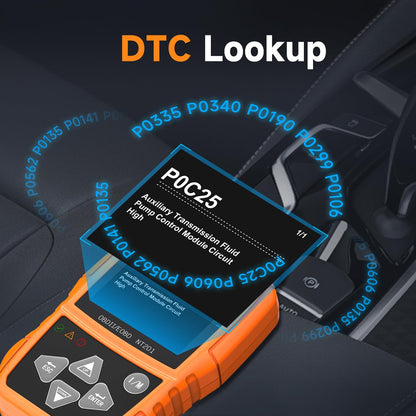 FOXWELL NT201 OBD2 Scanner Code Reader for Cars and Trucks Check Engine Light, Read and Clear Fault Codes, Live Data Diagnostic Tool for All Cars After 1996