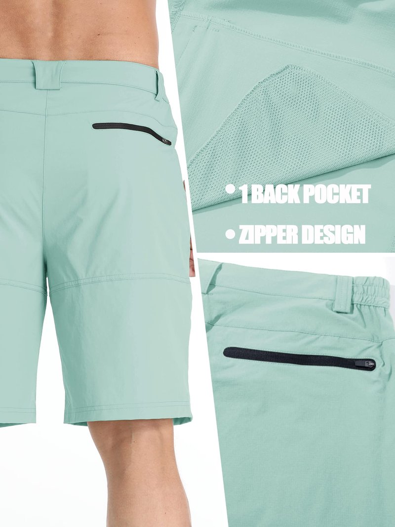 TACVASEN Mens Shorts 10" Dress Golf Outdoor Lightweight Quick Dry Summer Casual Fishing Travel Shorts with Zipper Pockets Lake Blue 32