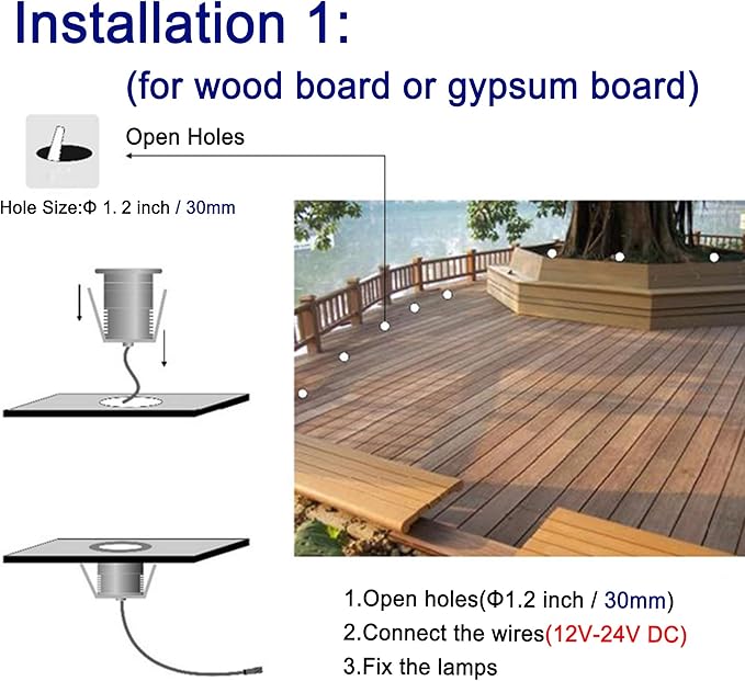LED In-Ground Well Lights Anti-Glare,1W 12V-24V DC, IP67 Waterproof Recessed Lamp,Buried Underground Outdoor Landscape Lighting,Warm White 3000K(1 Watt)