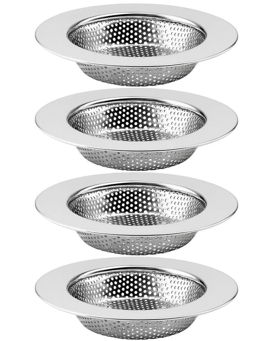 HMTIY 4-Pack Kitchen Sink Drain Strainer, Sturdy Stainless Steel, for Most Kitchen Sink, Effectively Catches Food Particles to Keep Drain Cleanliness, Ease of Cleaning, Outer Diameter 4.5 Inch