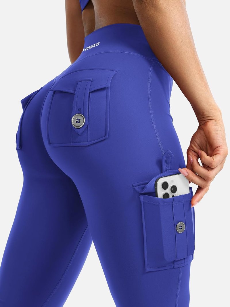 YEOREO CoreFlex Women's High-Waisted Flare Leggings - Hidden Pockets, No Front Seam, Perfect for Gym & Yoga