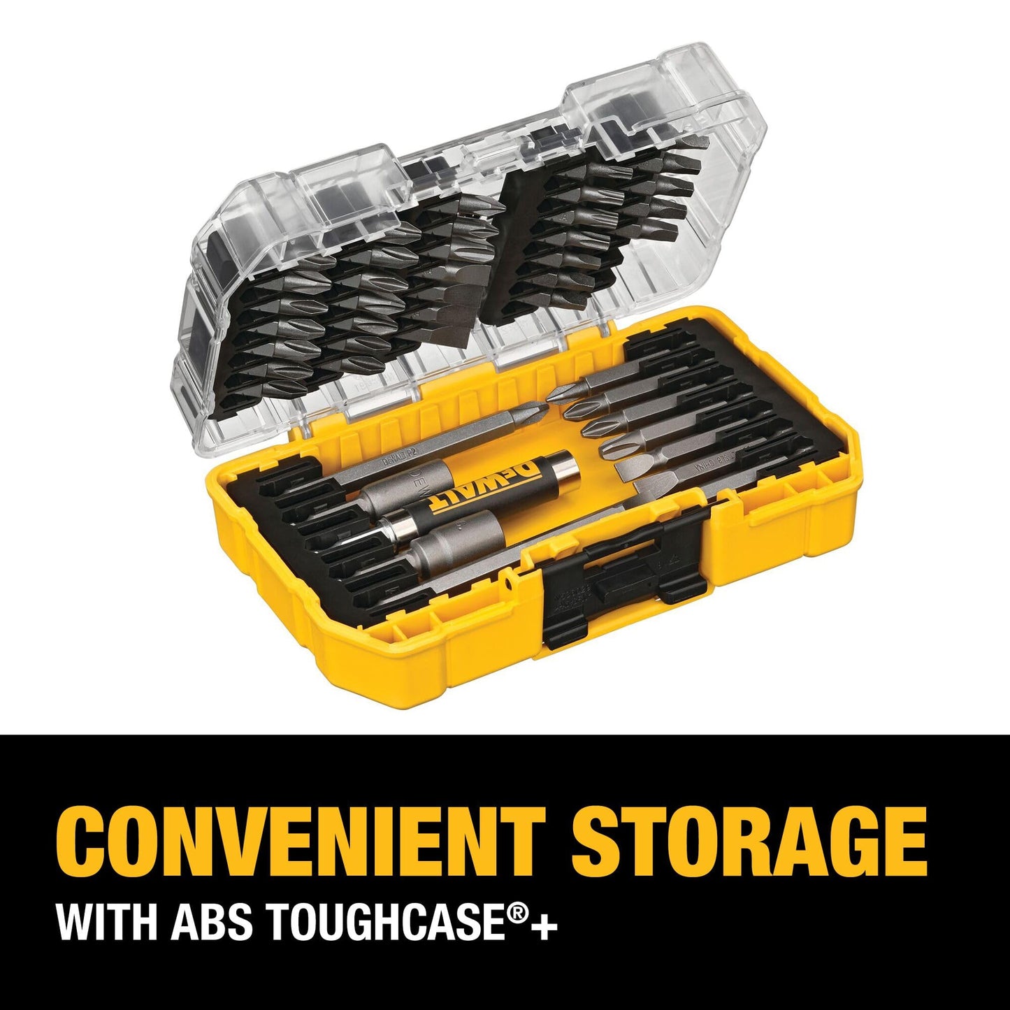 DEWALT Screwdriver Bit Set with Tough Case, 45-Piece (DW2166), Grey/Silver Screwdriving Set With Tough Case