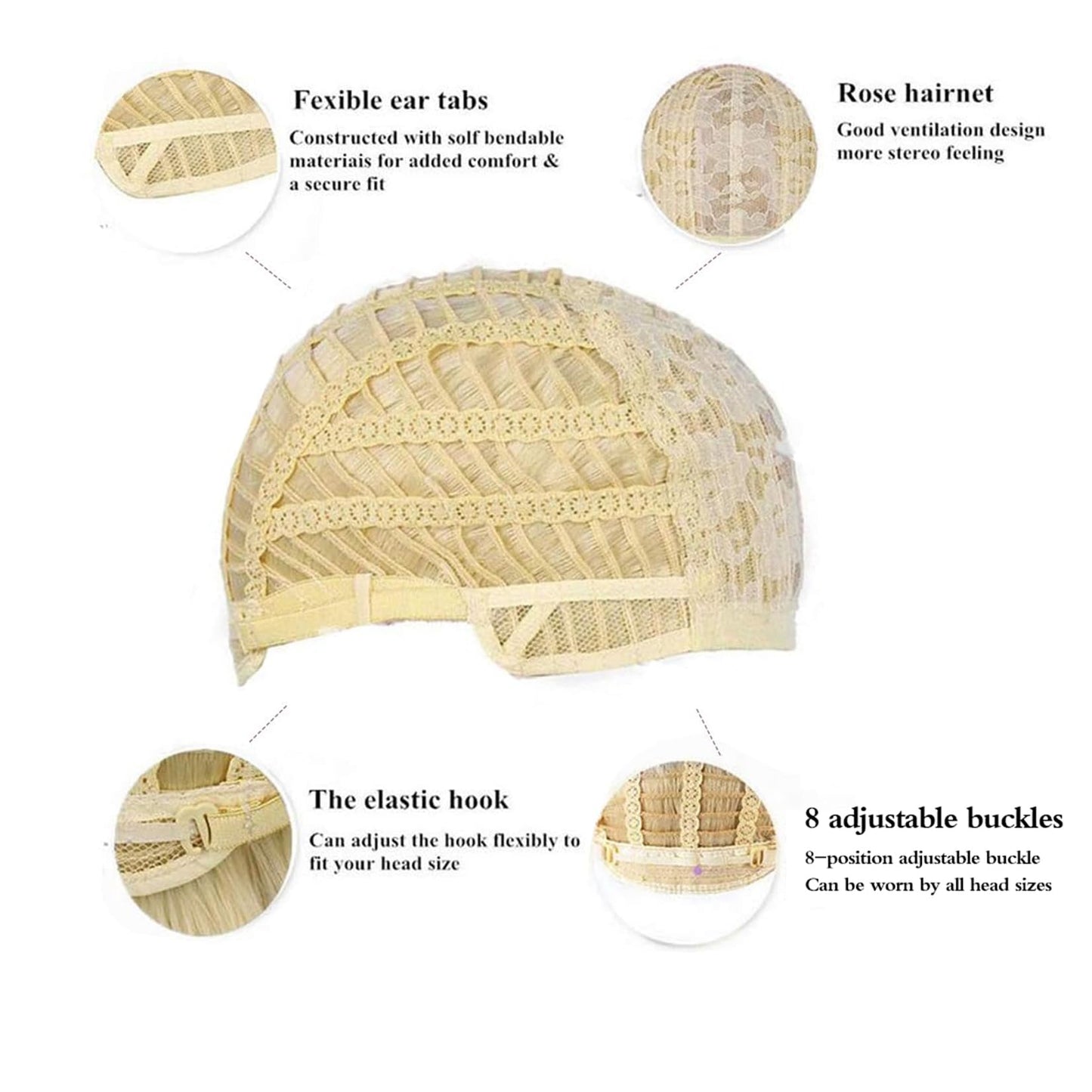 Traqur Judge Colonial Wig for Men Beige Funny Crazy Wigs Washington Halloween Costume Cosplay Party Wigs (Beige)