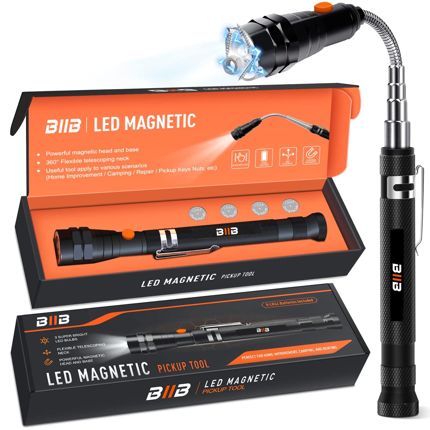 BIIB Gifts for Men, Gadgets for Men LED Magnetic Tool, Stocking Fillers for Men Christmas Gifts for Him, Mens Gifts for Dad Birthday Presents for Men, Secret Santa Gifts for Men Who Have Everything