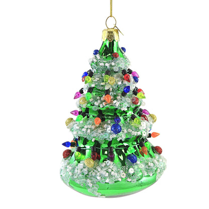 Kurt Adler 5" NOBLE GEMS GLASS XMAS TREE ORNAMENT