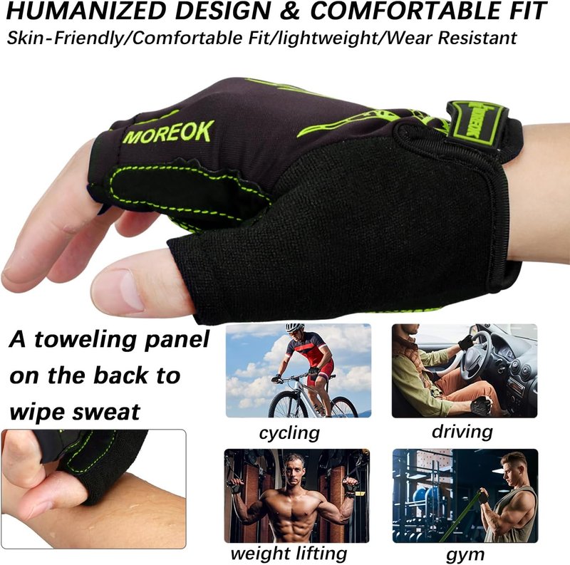 Cycling Gloves for Men & Women - 5MM Gel Pad Half Finger Design | Ideal for Cycling, Weight Lifting & Outdoor Sports
