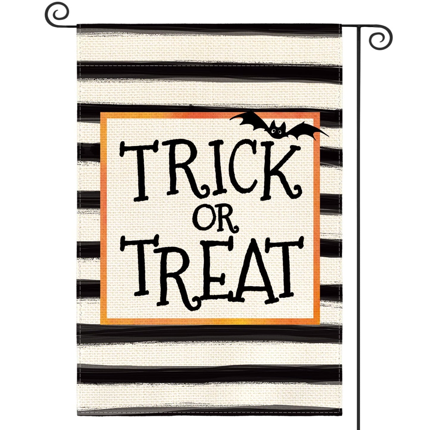 AVOIN colorlife Trick or Treat Garden Flag 12 x 18 Inch Double Sided Outside, Halloween Holiday Yard Outdoor Flag