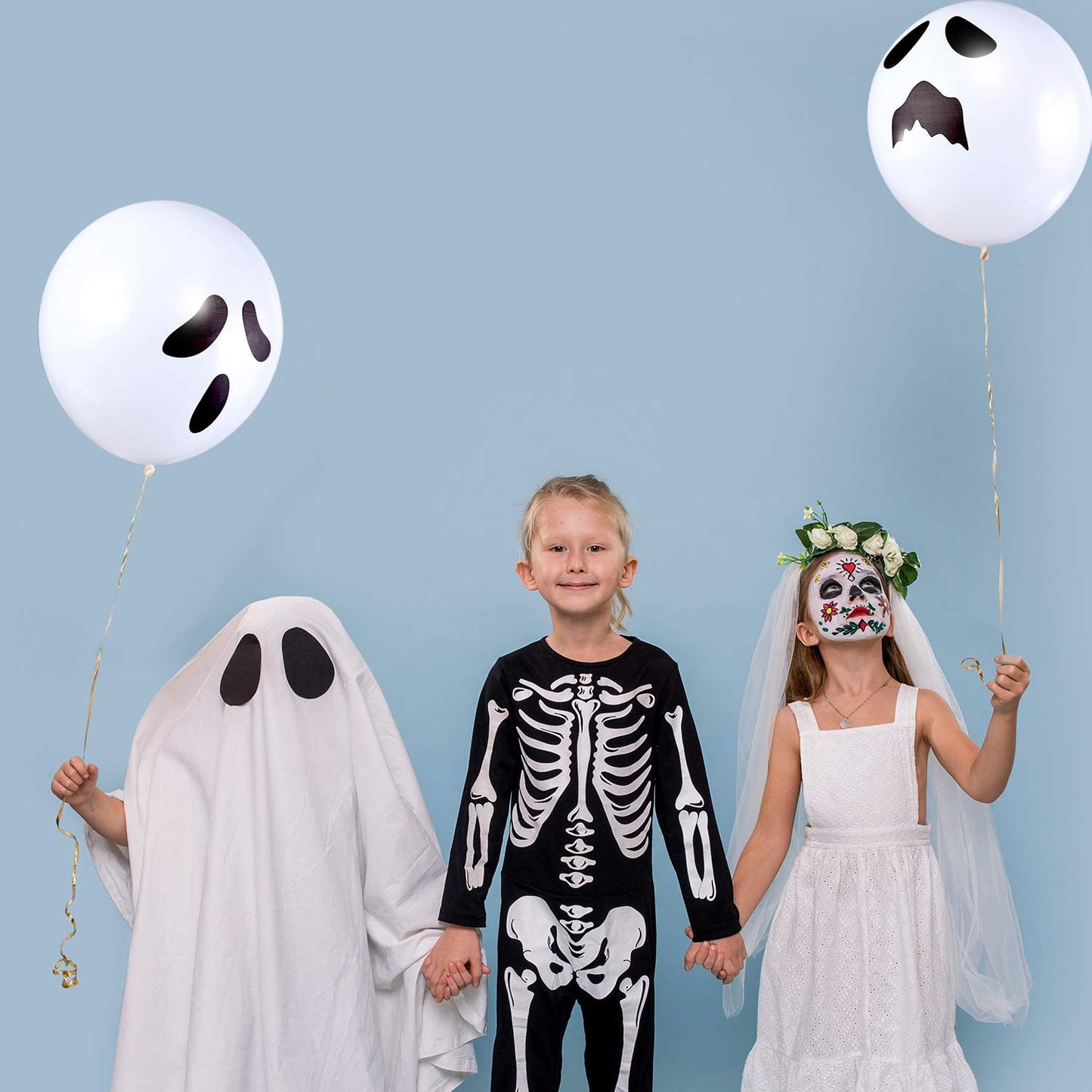 Skylety 100 Pcs Ghost Balloons 12 Inch Halloween Latex Balloon Arch Scary Halloween Party Decorations Ghost Party Favors