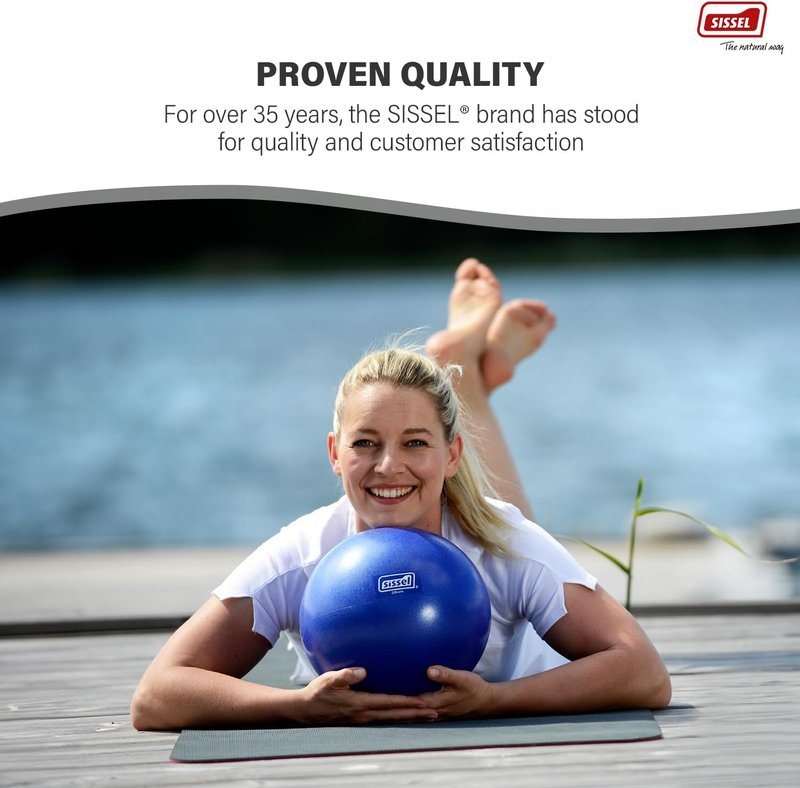 SISSEL Pilates Soft Ball - 8.5 in Gray | Phthalate-Free PVC for Deep Relaxation & Muscle Strengthening | 340 lbs Capacity