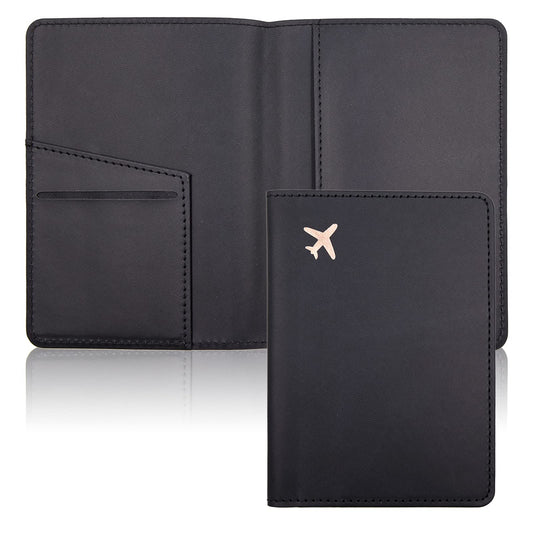 Deziliao Passport Holder,Passport Holder Card Slots, Passport and Vaccine Card Holder Combo, Cute Passport cover for Women and Men, with Waterproof Rfid Blocking, Passport Travel Wallet(Black)