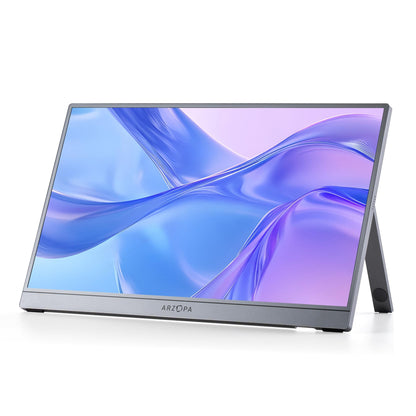 ARZOPA 17.3" Portable Monitor, 1080P FHD 103% sRGB IPS Gaming Monitor Laptop Monitor with Built-in Kickstand HDMI USB C External Screen for PC Mac Phone Xbox PS5 - A1M