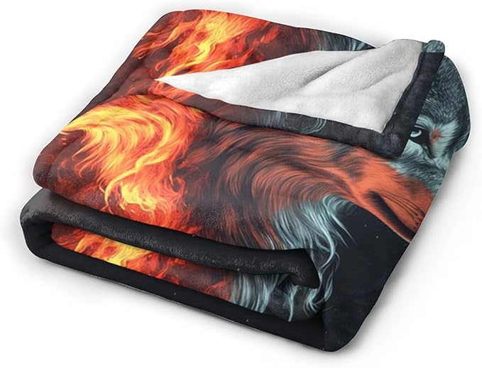 Wolf Blanket, Wolf Throw Blankets, Cool Wild Animal Fuzzy Plush Blanket Ultra Soft for Wolves Lover Gift Kids Teens Women Men Girls Boys Stuff Decor for Bedding Sofas Couch 80"X60"