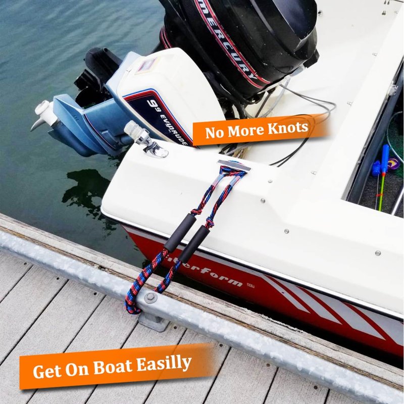 Botepon Bungee Dock Lines for Boats, Quick Connect No Knots, Shock Absorbing Mooring Lines, Boating Gifts for Men, Boat Accessories for Pontoon, Bass Boat, Jet Ski