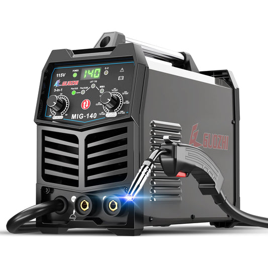 GZ GUOZHI 140A MIG Welder, 3 in 1 Welder FLUX MIG/ARC/Lift TIG Multi-Process Mig Welder, 110V Welding Machine, Welder Machine 110v Flux Core Welder with Welding Gun
