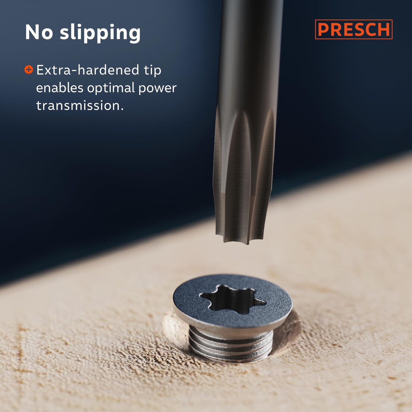 Presch TX Screwdriver Set 6 Pieces - Star Head/Magnetic Screwdriver Set - Professional Tool - T10 to T40 Screw Driver Kit