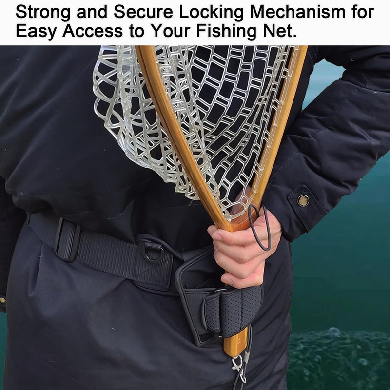 Aventik Fly Fishing Net Holder for Backpack & Kayak Fishing | Durable Fishing Net Holster | Adjustable for Steelhead & Trout Fishing