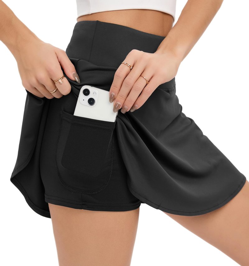 Oyamiki Women's Tennis Skirts High Waisted Lightweight Athletic Golf Skorts Skirts with Shorts Pockets