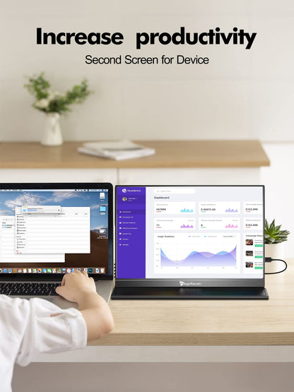 4K Portable Monitor, 16" 3840x2400 IPS Laptop Screen, 1500:1, 400 Nits Screen USB C HDMI Computer Gaming Display with Speakers & Smart Cover, Travel Monitor for PC Phone PS5/4 Xbox Switch