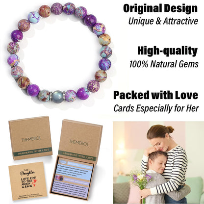 THEMEROL Valentines Day Kids Gifts Girls Daughter Personalized Birthday Cards 8 10 12 Year Old School Classroom Beaded Bracelets Graduation Easter Christmas Stocking Stuffers