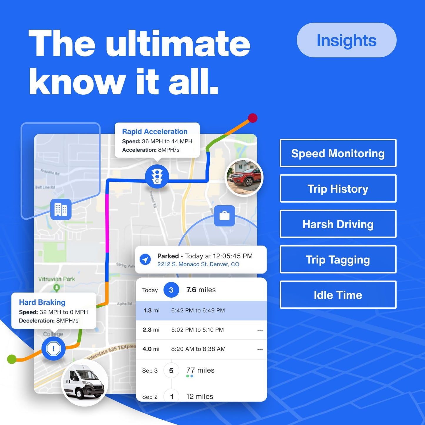 Bouncie GPS Tracker for Vehicles with Real-Time Location, Route History, Speed Monitoring, Geo-Fence & Accident Notifications - for Fleets & Family - Cancel Anytime