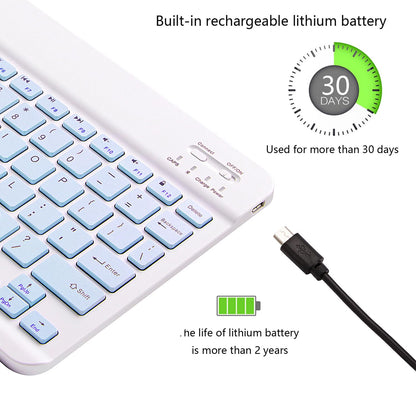 Ultra-Slim Bluetooth Keyboard Portable Mini Wireless Keyboard Rechargeable for Apple iPad iPhone Samsung Tablet Phone Smartphone iPadOS iOS Android (10 inch Black)