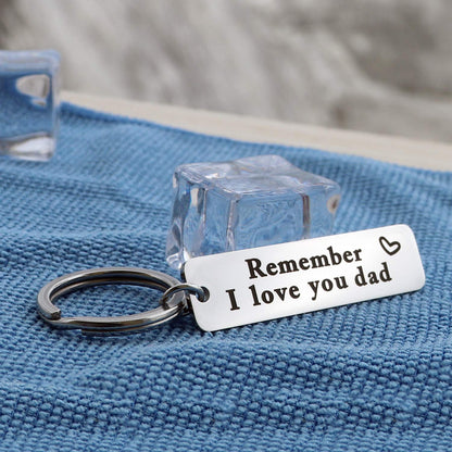 XGAKWD Father's Day Gifts from Daughter Son - Remember I Love You Dad Jewelry Keychain, Birthday Christmas Key Chain Gift for Papa