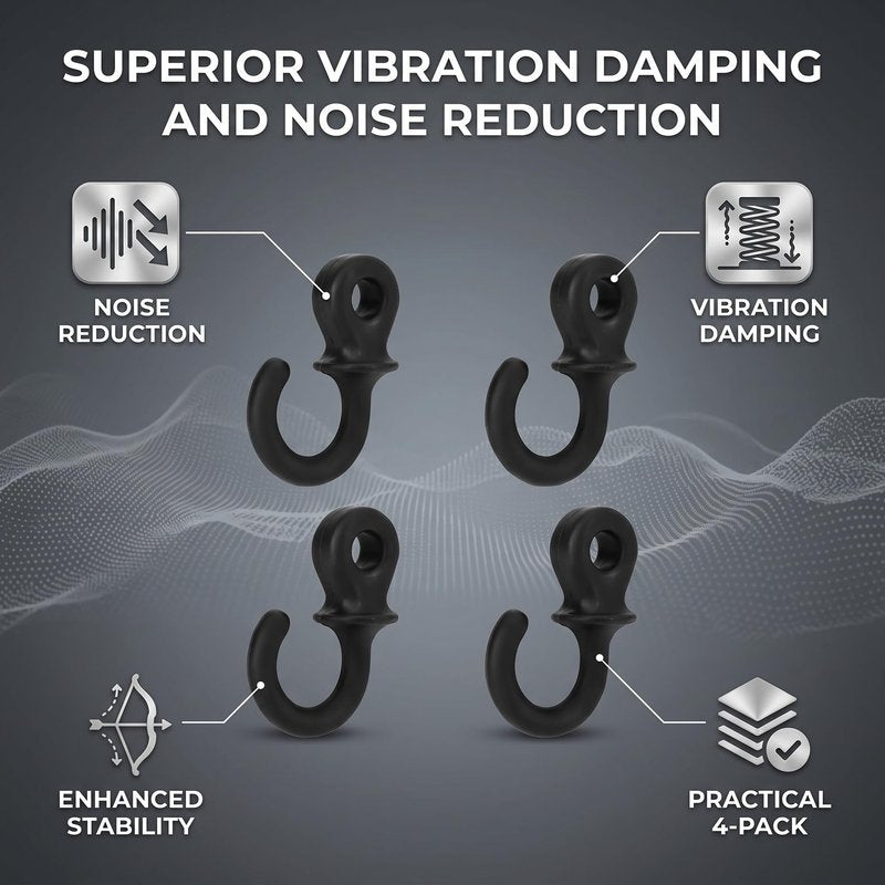 Monkey Tail Silencers, 4Pcs Bow String Bow Vibration Damper for (Black)