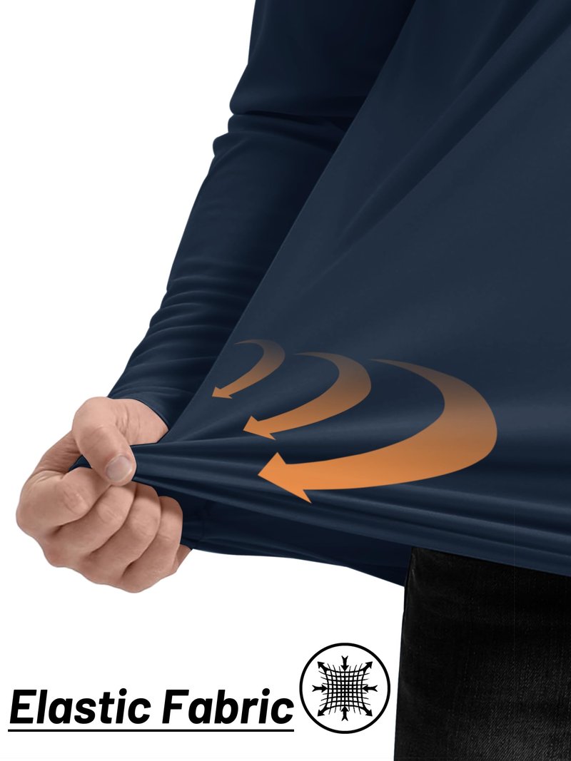 TACVASEN Long Sleeve Shirts for Men 1/4 Zip Pullover Sun Protection Athletic Running Workout Summer UV Shirts Navy L