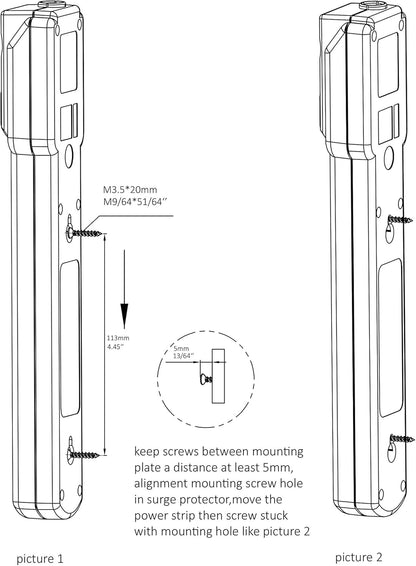 Amazon Basics Rectangle 6-Outlet, 600 Joule Surge Protector Power Strip, 2ft, Small, White, 2-Pack