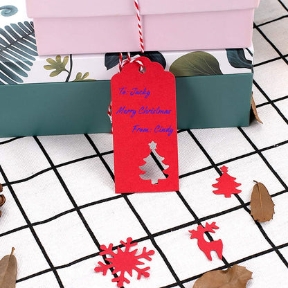 Gift Tags with Holes Present Wrap Tag Paper Small Xmas Gift Tags with Twine Vintage Gift Labels Christmas Tags Bulk 100pcs