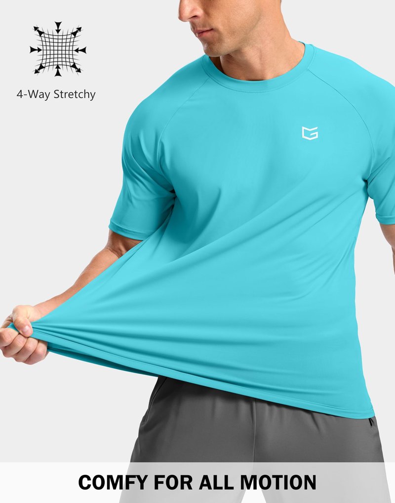 G Gradual Men's Athletic Workout T-Shirts Moisture Wicking Cooling Running Shirts Short Sleeve Performance Tee for Gym Tennis(Blue,XL)