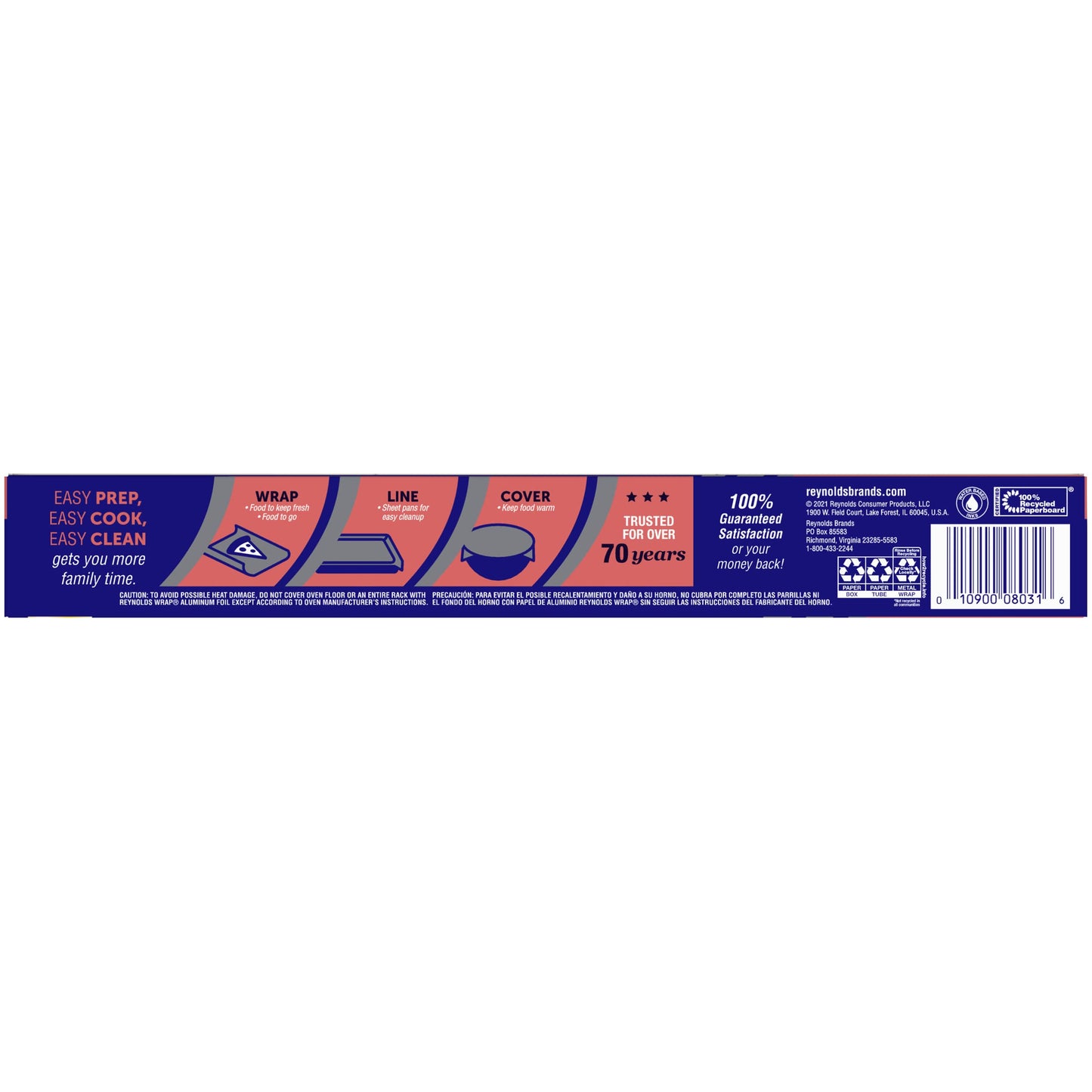 Reynolds Classic Kitchen Foil | Aluminium Foil | Tin Foil for Cooking, BBQ, Roasting | Pack of 1 Roll, 304mm x 9.14m | Packaging May Vary