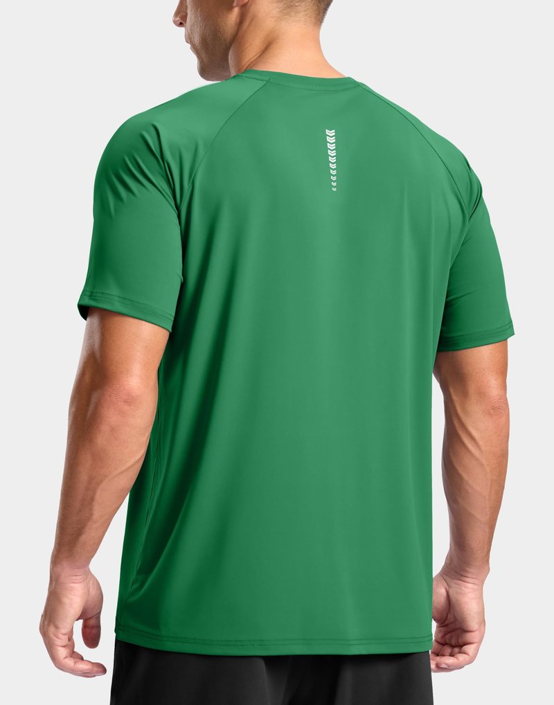 G Gradual Men's Athletic Workout T-Shirts Moisture Wicking Cooling Running Shirts Short Sleeve Performance Tee for Gym Tennis(Green,S)