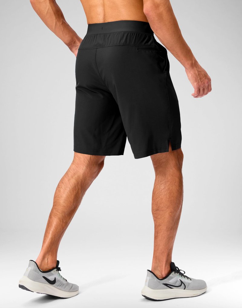 Soothfeel Men's Running Shorts with Zipper Pockets 9 Inch Lightweight Quick Dry Gym Sports Athletic Workout Basketball Shorts for Men (Black, M)