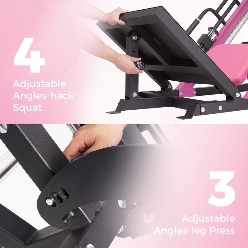 RitFit 3-in-1 Leg Press Hack Squat Machine for Home Gym, 1500LB Capacity, Compact Space-Saving Design with Multiple Hack Squat & Leg Press Angles