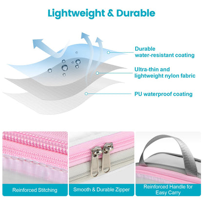 Cambond Compression Packing Cubes for Travel Women - 3 Pack Luggage Organizers Bags Travel Essentials Compression Cubes for Carry on Suitcases, White