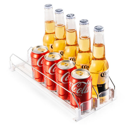 Drink Organizer for Fridge, Soda Can Dispenser for Refrigerator, Automatic Drink Dispenser for Fridge Holds up to 25 Cans, 5 Row