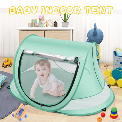 Baby Beach Tent,Large Pop Up Beach Tent Sun Shade for Beach,Portable Baby Travel Tent with Mosquito Net,Indoor Baby Play Tent,UPF 50+ UV Protection Sun Shelters