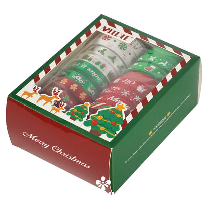 MEEDEE 3/8 inch 100 Yards Assorted Christmas Ribbon - Pack of 20 in Red, Green & White - Mix Grosgrain & Double Face Satin Ribbon for Holiday Décor, Gift Wrapping, Xmas Wreath Bow or Crafting Project