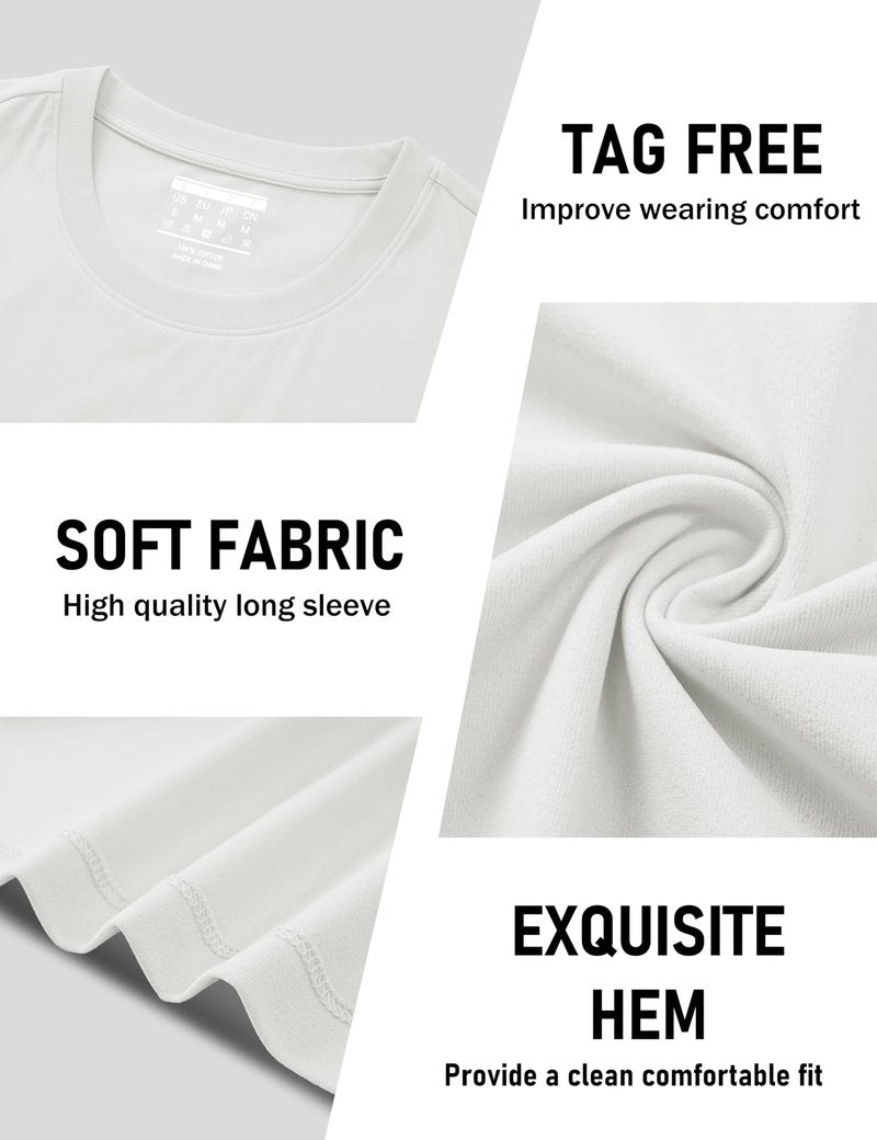 MAGCOMSEN Long Sleeve Shirts for Men Classic Basic Casual Winter Polyester Regular Fitted Long Sleeve Shirt White