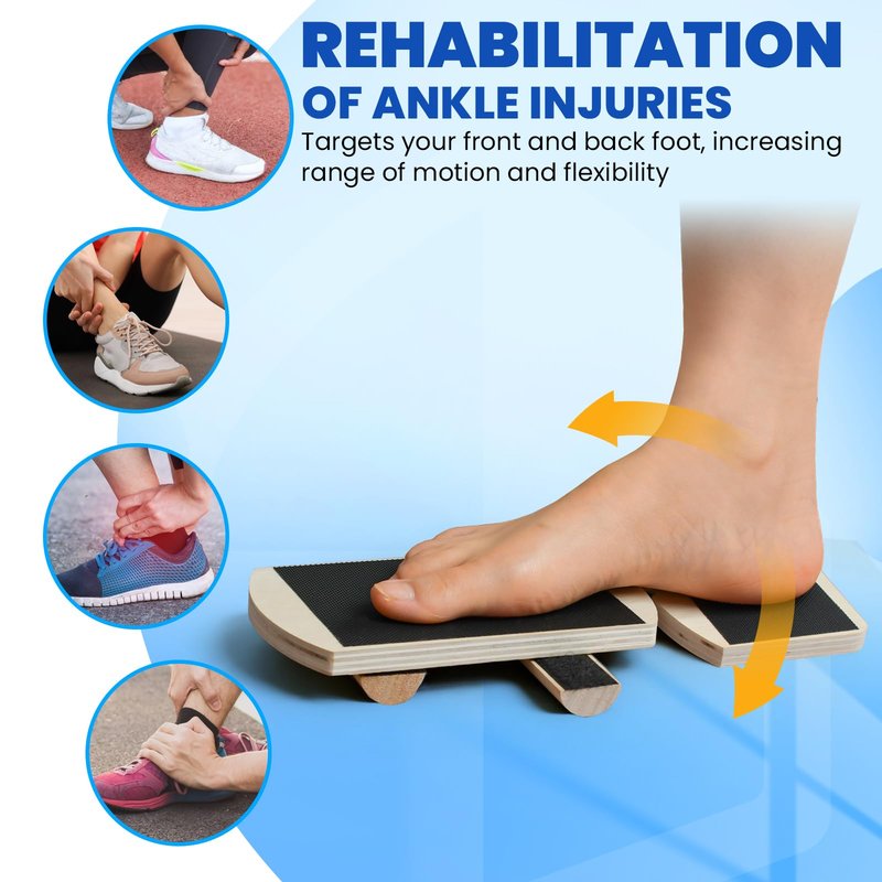 JUMPOW Ankle Balance Board Trainer - Adjustable Axis Board Foot Strengthener, Stability Trainer For Ankle & Leg Exercise, Balance Training, Physical Therapy, Mobility Core Workout At Home Or Gym