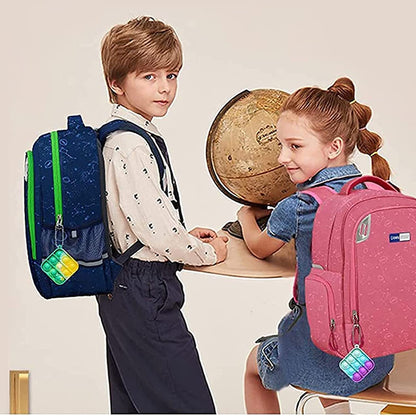 12 pcs Random Color Mini Squeeze Pop Bubble Fidget Sensory Toys, Mini Keychain Wrap Small Relieve Anxiety Stress Toy, Pop Bulk Silicone Classroom Prize for Kids Adult Party Gift