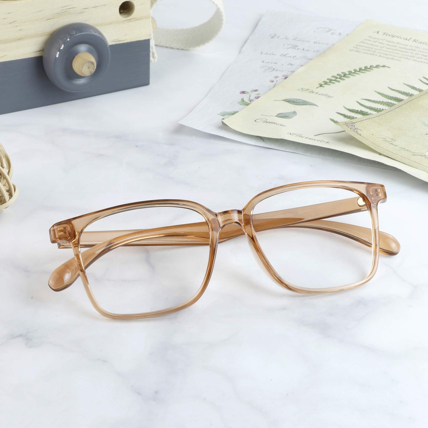 LifeArt Blue Light Blocking Glasses, Anti Eyestrain, Computer Reading Glasses, Gaming Glasses, TV Glasses for Women Men, Anti Glare (Champagne, No Magnification)