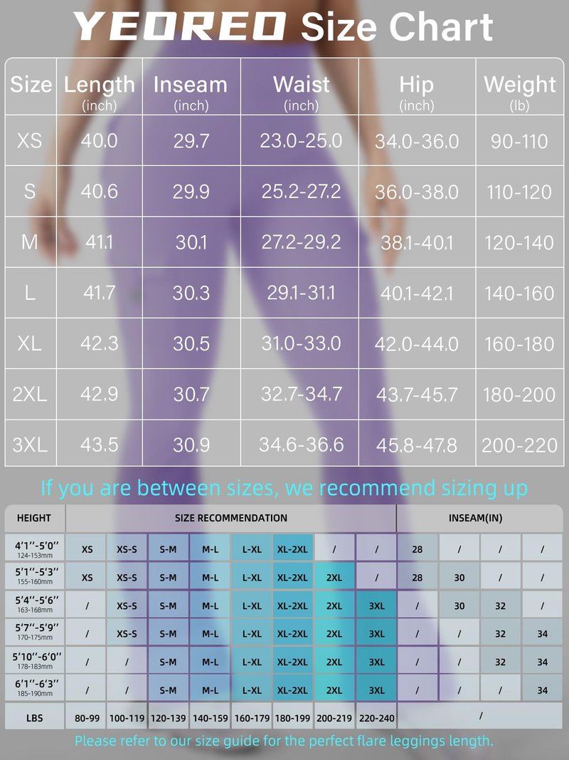 YEOREO CoreFlex Women Workout Flare Leggings with Pockets Hidden Scrunch High Waisted Cargo Gym Yoga No Front Seam Leggings Purple S