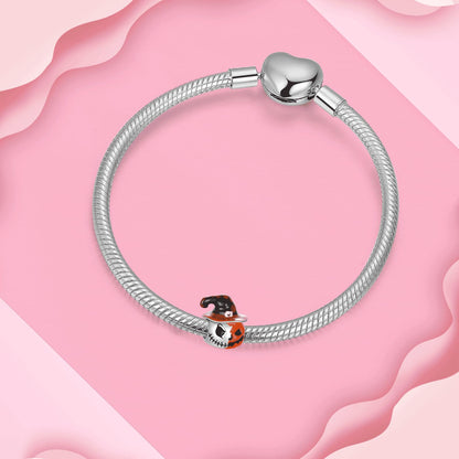 ARVALILS Pumpkin Hat Halloween Charm 925 Sterling Silver Charm Fits Women's Charm Bracelet & Necklace Halloween Jewelry Gifts for Women