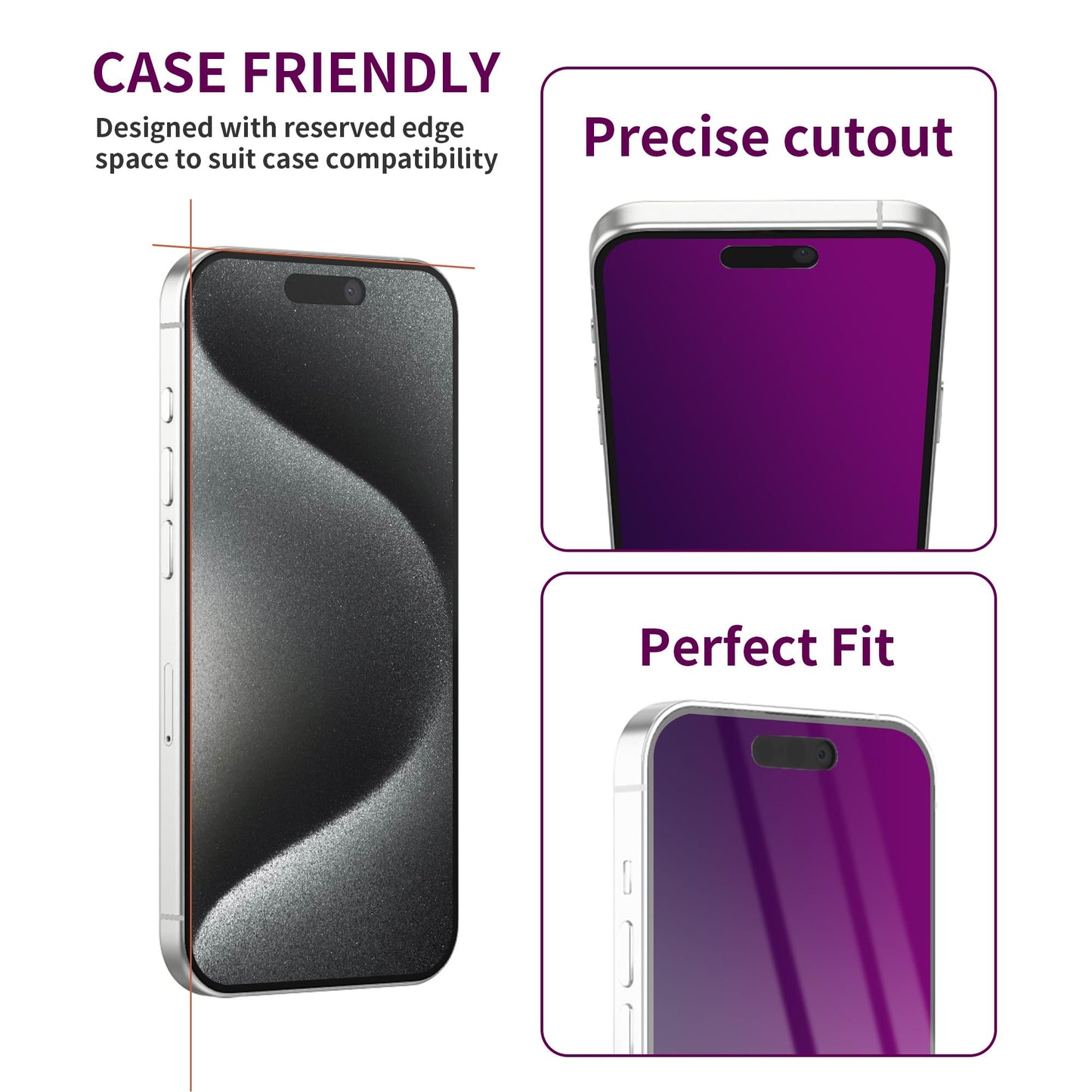 2 Pack Privacy Screen Protector for iPhone 16 Pro Max Tempered Glass 6.9inch Private Saver Anti-Spy Eye Protection Anti-Scratch Full Coverage