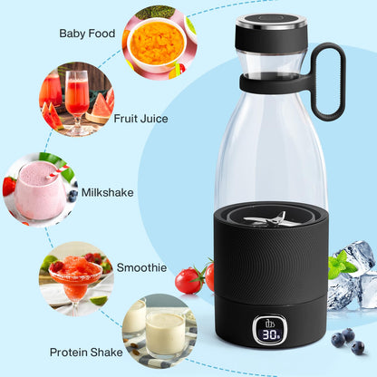 MIAOKE Portable Blender,Fashion Portable Blender for Shakes and Smoothies 11.8 Oz,Magnetic USB Fast Charging Mini Mixer Bottle,Take It for Traveling, Outdoor, Gym, Office, Cars, Gift -PK