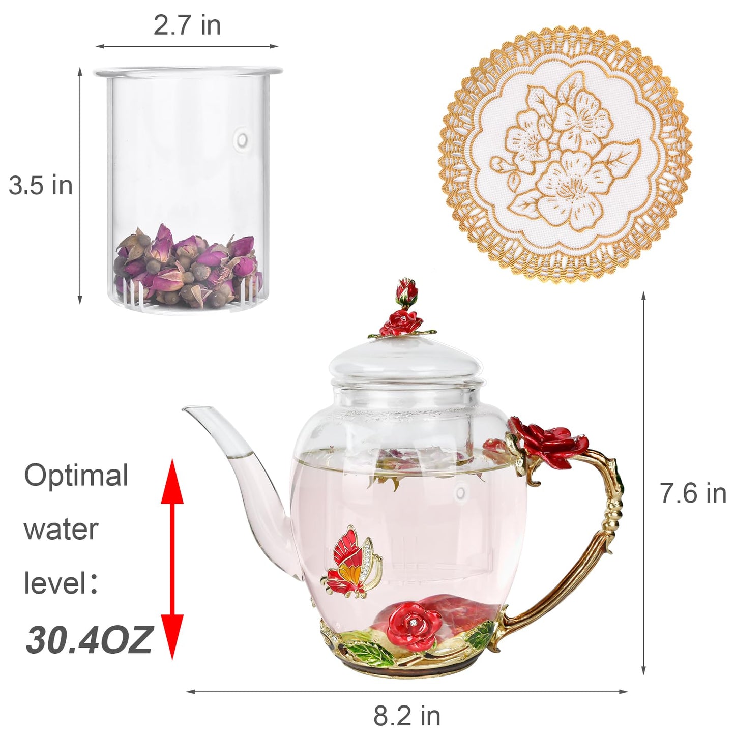 OEAGO Gifts for Mom Women Valentines Day Gifts for Her Glass Coffee Enamels Mug Best Birthday Valentine's for Girlfriend Wife Mothers Day from Daughter Son Tea Cup Stocking Stuffers Christmas