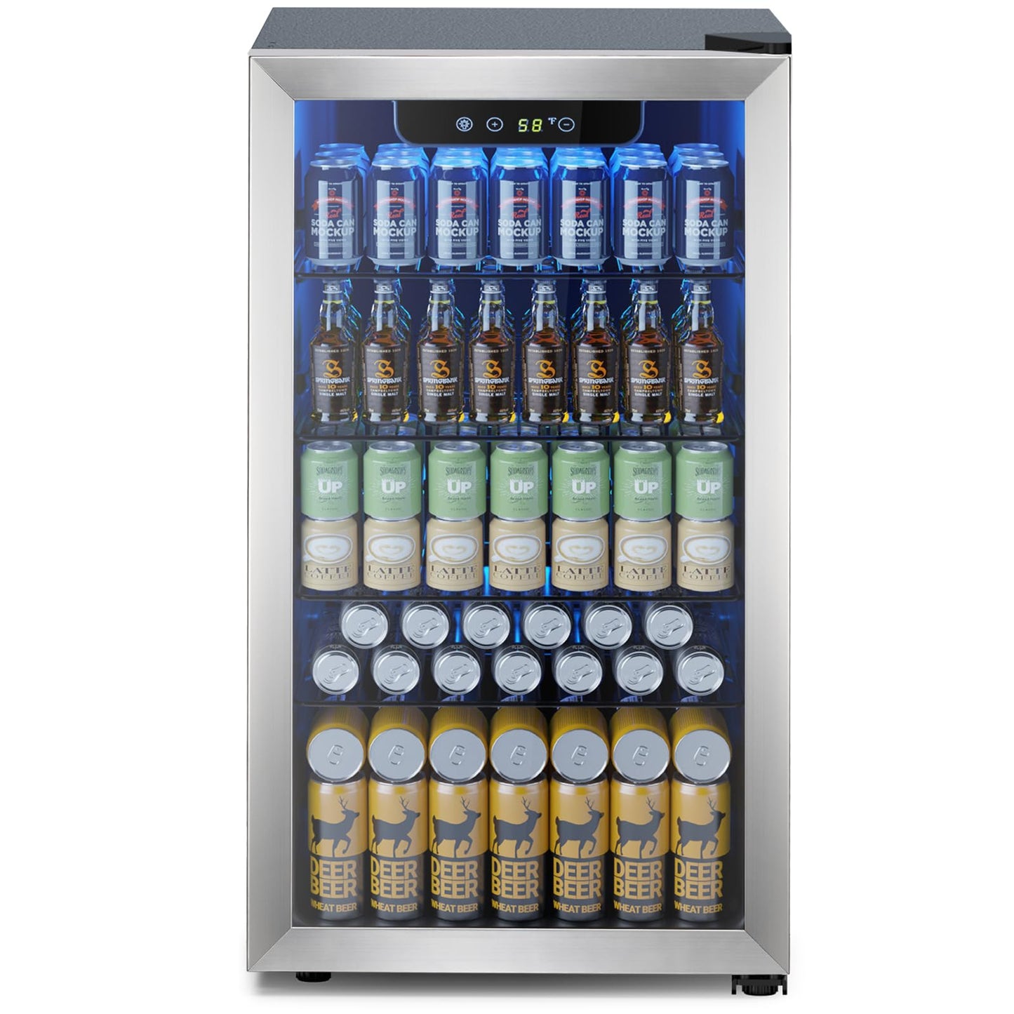Electactic Mini Fridge 130 Can Beverage Refrigerator Cooler, 3.2 Cu.Ft Drink Fridge forSoda Wine Beer, Digital Temperature Control Cooler for Home, Dorm, Bar