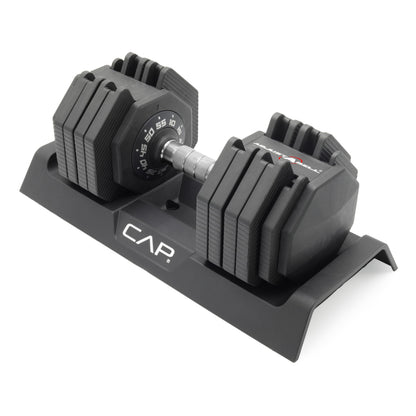 CAP Barbell ADJUSTABELL Adjustable 55 lb Hex Dumbbell Weights - Singles & Pairs | Multiple Handle Options